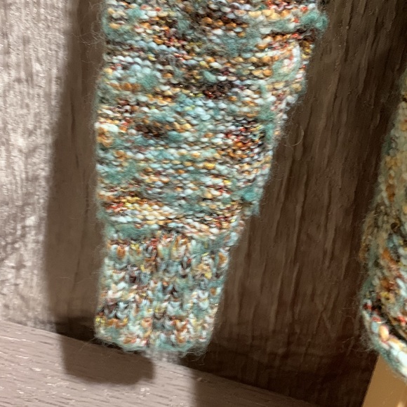 Universal Thread Short Chunky Sweater Cream Brown Green M Pullover - Picture 12 of 16